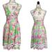 Lilly Pulitzer Dresses | Lilly Pulitzer Butterfly & Leaf Halter Dress White Label Size 2 | Color: Green/Pink | Size: 2