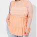 Torrid Tops | Cotton Modal Slub Square Neck Smocked Babydoll Tank | Color: Gold/Orange | Size: 3x