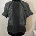 Zara Tops | Euc Zara Woman Black Gray Silver Tweed Boucle Lace Top Short Sleeve Women’s S | Color: Black/Gray | Size: S