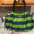 Kate Spade Bags | Kate Spade Waterproof Diaper Bag Green/ Navy Stripes . 12x20 Inches Baby Bag | Color: Blue/Green | Size: Os