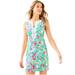 Lilly Pulitzer Dresses | Lilly Pulitzer Gaby Palm Print Mini Dress Women’s Size 4 Embroidered Tank Dress | Color: Green/Pink | Size: 4