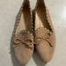 Kate Spade Shoes | Kate Spade New York Salford Pearl Stud Fawn Beige Kid Suede Flats | Color: Tan/White | Size: 8