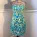 Anthropologie Dresses | Beth Bowley Anthro Embroidered Strapless Dress 8 | Color: Blue/Yellow | Size: 8