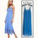 Free People Dresses | Free People Abbie Crochet Lace Spaghetti Strap Back Tie Evening Dress S | Color: Blue | Size: S