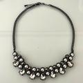Zara Jewelry | Chrome Faux Pearl & Diamond Necklace | Color: Black/Gray | Size: Os