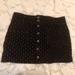 Free People Skirts | Free People Black Corduroy Mini Button Down Skirt Size 30 | Color: Black | Size: Free People 30 In Waist