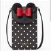 Kate Spade Bags | Kate Spade New York Disney Minnie Mouse Bow North South Flap Crossbody Phone Bag | Color: Black/White | Size: Os