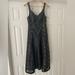 Anthropologie Dresses | Anthropologie Black Faux Leather And Lace Dress, Size 6 | Color: Black/Tan | Size: 6