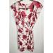 Free People Dresses | Free People Women's Sz. M Pink & White Floral Ruffle Short Wrap Dress | Color: Pink/White | Size: M