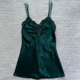 Victoria's Secret Intimates & Sleepwear | Gold Label Victoria’s Secret Vintage Emerald Green Lace Satin Slip Nightgown P | Color: Green | Size: P