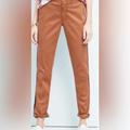 Anthropologie Jeans | Anthropologie Pilcro Relaxed Chino Pants, Camel Velvet Side Stripe, Size 28t | Color: Brown/Red | Size: 28