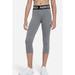 Nike Bottoms | New Nike Youth Girls Pro Capri Leggings In Carbon Heather/White Size Lar | Color: Gray | Size: Lg