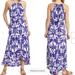 Athleta Dresses | Athleta Ikat Bloom Ripple Maxi Dress | Color: Blue/White | Size: M