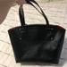 Nine West Bags | Black Leather Tote Bag | Color: Black/Red | Size: Os