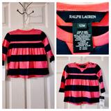 Ralph Lauren Shirts & Tops | Brand Nwt Ralph Lauren 12 Mo. Pleated Front, 2 Button Shoulder Baby Girl Shirt | Color: Blue/Pink | Size: 9-12mb