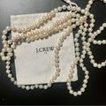 J. Crew Jewelry | J. Crew Vintage 925 Long Pearl Necklace | Color: Silver/White | Size: Os