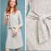 Anthropologie Dresses | Anthropologie Mini Dress Boat Neck Pullover Grey Petite Size Lp Nwt | Color: Gray/White | Size: Lp