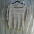 Anthropologie Sweaters | Anthropologie Solitaire Top Lagenlook Top Boho Beige Sheer Free Size New | Color: Tan | Size: One Size