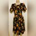 Lularoe Dresses | Lularoe Autumn Black Floral Amelia Dress | Color: Black/Gold | Size: S