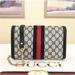 Gucci Bags | Gucci Gg Pattern Sherry Line Clutch/Crossbody/Shoulder Bag | Color: Blue/Red | Size: Os