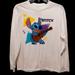 Disney Tops | Disney Stitch Ukulele Character T Shirt Long Sleeve Sz M White Graphic Print | Color: Blue | Size: M