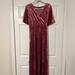 Lularoe Dresses | Lularoe 3xl Elegenat Noelle, Brand New With Tags; Crushed Velvet Pink Dress | Color: Pink | Size: Xxxl