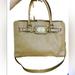 Michael Kors Bags | Michael Kors Hamilton Dark Chocolate Large Ew Tote Pebbled Leathernwt | Color: Gold/Tan | Size: Os