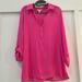 Lilly Pulitzer Tops | Lily Pulitzer M Bright Pink Hot Pink Silk Shirt Blouse | Color: Pink | Size: M