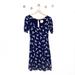 Anthropologie Dresses | Anthropologie Maeve Fern Ruched Dress Blue Fit Flare | Color: Blue/White | Size: 0