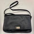 Kate Spade Bags | Kate Spade New York Womens Shoulder Bag Black Leather Pebbled Magnetic Flap S | Color: Black | Size: Os