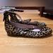 J. Crew Shoes | J Crew Calf Hair Animal Cheetah Leopard Print Mary Jane Ankle Strap Flat Size 12 | Color: Black/Brown | Size: 12