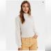 American Eagle Outfitters Sweaters | American Eagle Women White Cable Knit Mock Neck Pullover Sweater Size Small | Color: Cream/Tan | Size: S