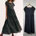 Free People Dresses | Free People Beach Linen Blend Saltwater Tiered Maxi Dress In Charcoal Size M | Color: Black/Gray | Size: M