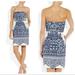 J. Crew Dresses | J. Crew Ella White Blue Paisley Strapless Dress Size 4 | Color: Blue/White | Size: 4