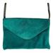 J. Crew Bags | J.Crew Teal Blue Green Suede Leather Clutch Purse Chain Strap | Color: Blue/Green | Size: 10 X 7