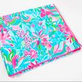 Lilly Pulitzer Bath | Lilly Pulitzer Lounge Towel Oversized Floral Pink Blue Beach Blanket Picnic Nwt | Color: Blue/Pink | Size: 40 X 72