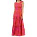 Anthropologie Dresses | Abel The Label Anthropologie Angelica Tiered Smocked Floral Maxi Dress | Color: Red | Size: Xs