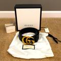 Gucci Accessories | Authentic Gucci Leather Belt With Double G Buckle! Size Gucci 80 | Color: Black | Size: Gucci 80