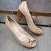 Coach Shoes | Coach Helaine Patent Leather Peep Toe Heels Size 9 | Color: Cream | Size: 9