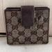 Gucci Bags | Gucci Wallet Brown Leather Gg Canvas Bi Fold Card Holder Made In Italy Auth | Color: Brown | Size: Os