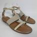 Anthropologie Shoes | Anthropologie Seychelles Women Sz 8.5 Flat Sandal Ivory Faux Snake Skin | Color: Cream | Size: 8.5