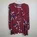 Free People Dresses | Free People Burgandy Floral Swing Dress/Top Size Xs | Color: Red | Size: Xs