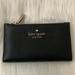 Kate Spade Bags | Kate Spade Leila Pebbled Leather Small Slim Bifold Wallet In Black | Color: Black/Gold | Size: Os