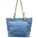 Michael Kors Bags | Michael Kors Light Blue Pebbled Leather Shoulder Bag Tote Euc | Color: Blue/Cream | Size: 10.5” X 9” X 5”