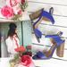 Coach Shoes | Coach Lexey Ankle Strap Block Heels Sandals | Color: Blue | Size: 7.5