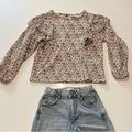 Zara Shirts & Tops | Euc Girl’s Zara Fall / Thanksgiving Super Cute Top Sz 9 (Jeans Size 11-12) | Color: Cream/Orange | Size: 10g