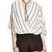 Free People Tops | Free People Striped Kimono Top Sz Xs | Color: Black/White | Size: Xs