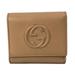 Gucci Bags | Gucci 598207 Interlocking G Wallet Trifold Wallet Leather Beige | Color: Tan | Size: W4.5h4.3d1.2inch