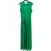 Jessica Simpson Dresses | Jessica Simpson Green Maxi Dress Pleated Skirt Belted Stretch Waist Size 14 | Color: Green | Size: 14