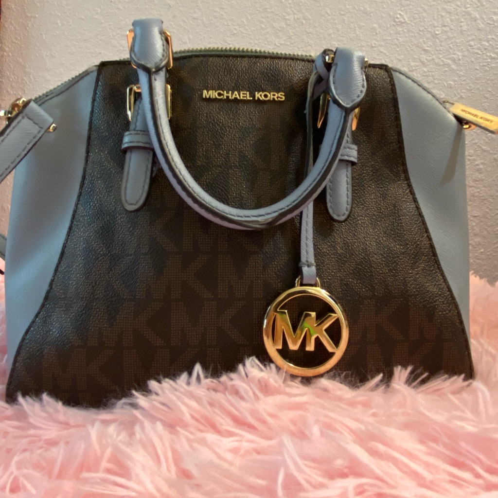 Michael Kors Bags | Blue & Brown Mk Purse ! | Color: Blue/Brown | Size: Os